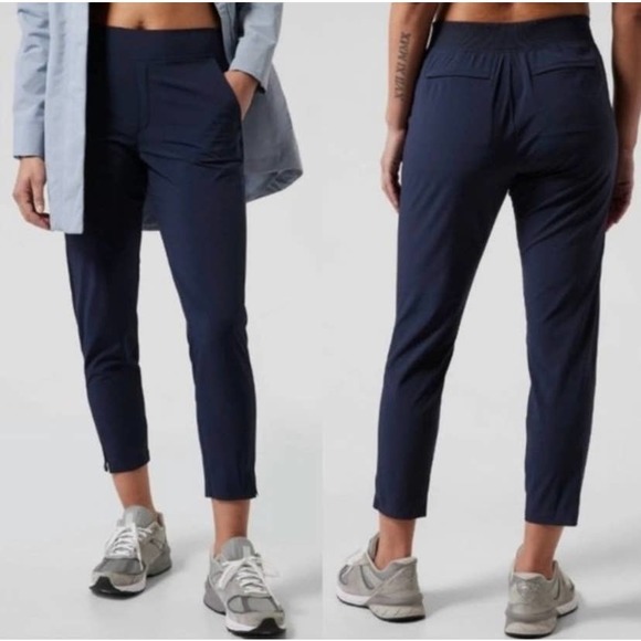 Athleta Pants - Athleta Brooklyn Ankle Pants Travel Navy Blue Size 6